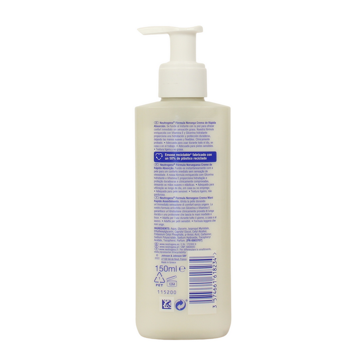 NEUTROGENA - Crema mani ad assorbimento rapido con erogatore - 150 ml (25562936)