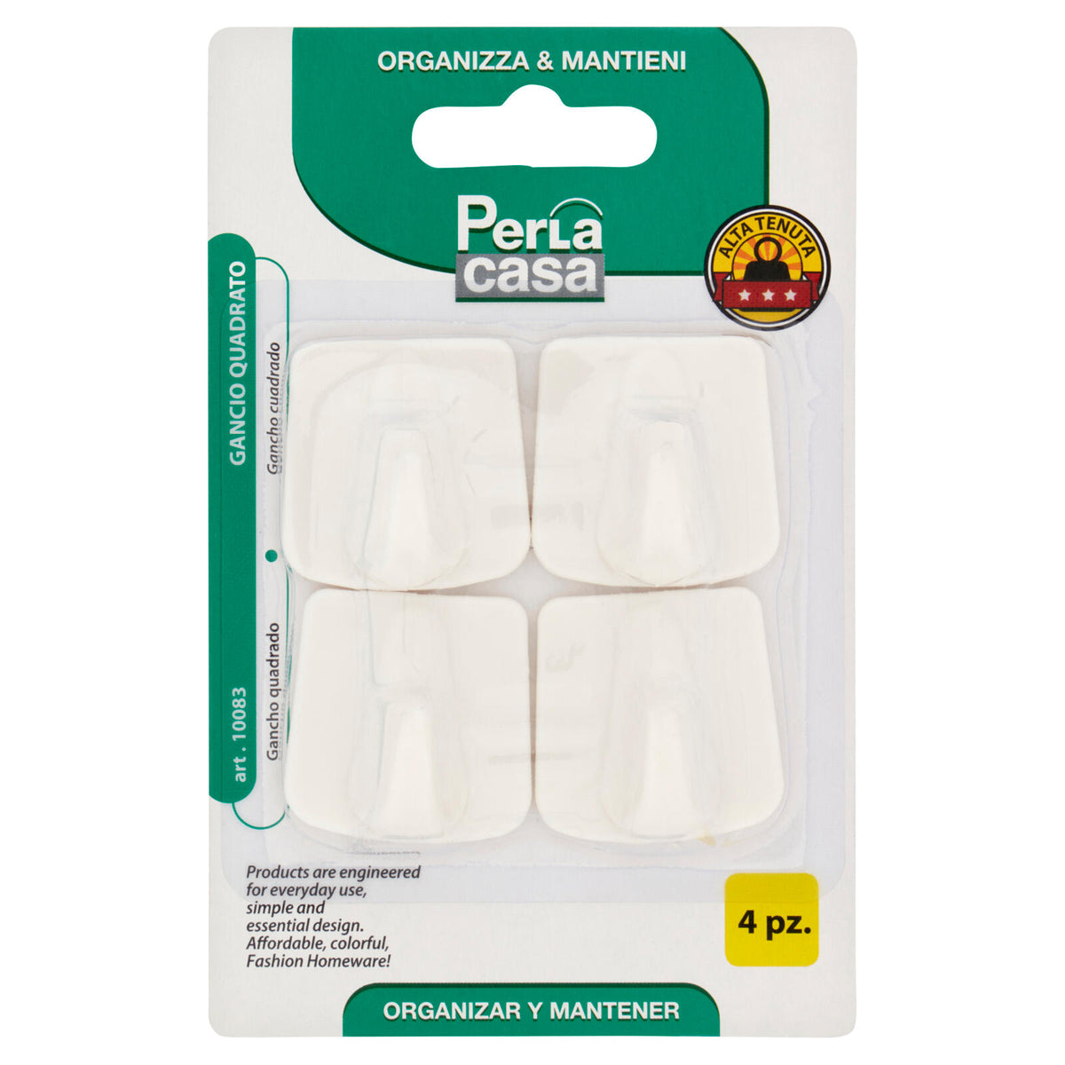 PerLa casa Organizza & Mantieni Gancio Quadrato 4 pz (25578089)