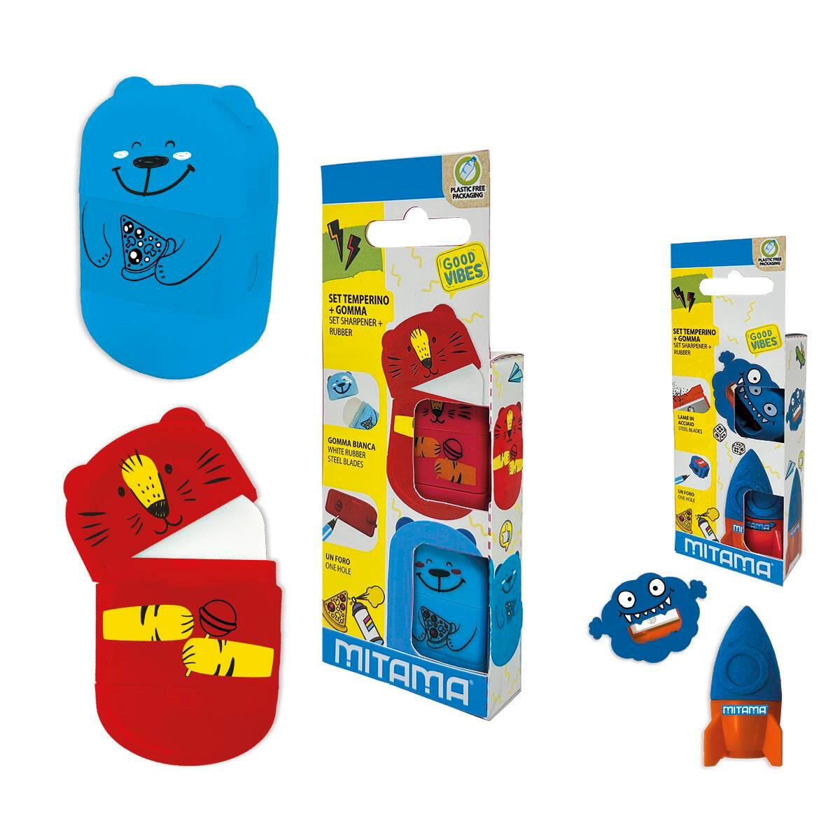 Set Temperino e Gomma Monster boy Mitama Bl. 2 pz. (25594375)