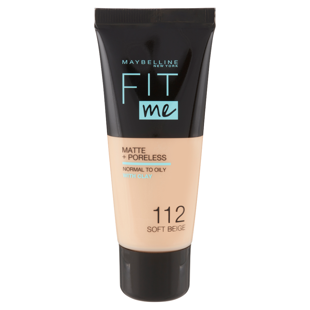 Maybelline New York Fondotinta Coprente Opacizzante Fit Me Matte & Poreless, 112 Soft Beige (25558777)