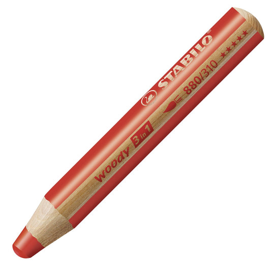 Matita colorata Multi-Funzione - STABILO woody 3 in 1 - Rosso (25544501)