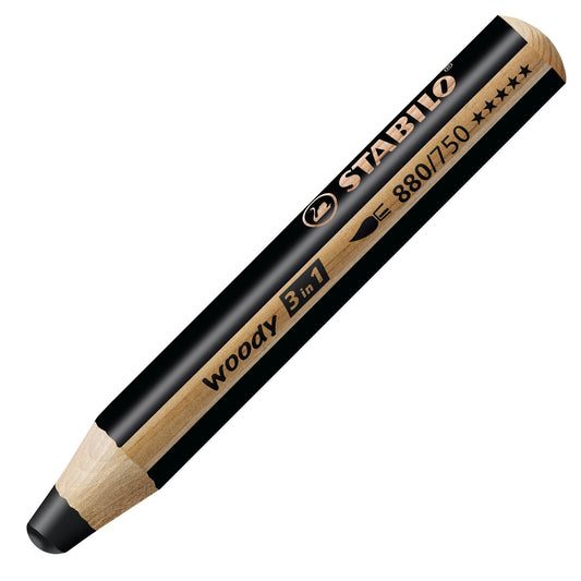 Matita colorata Multi-Funzione - STABILO woody 3 in 1 - Nero (25543189)