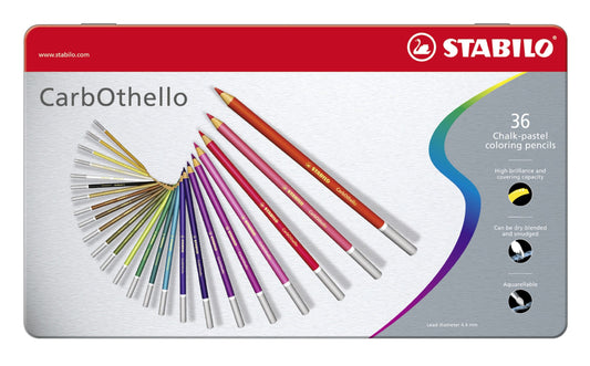 Matita colorata Premium - STABILO CarbOthello - Scatola in Metallo da 36 - Colori assortiti (25544804)