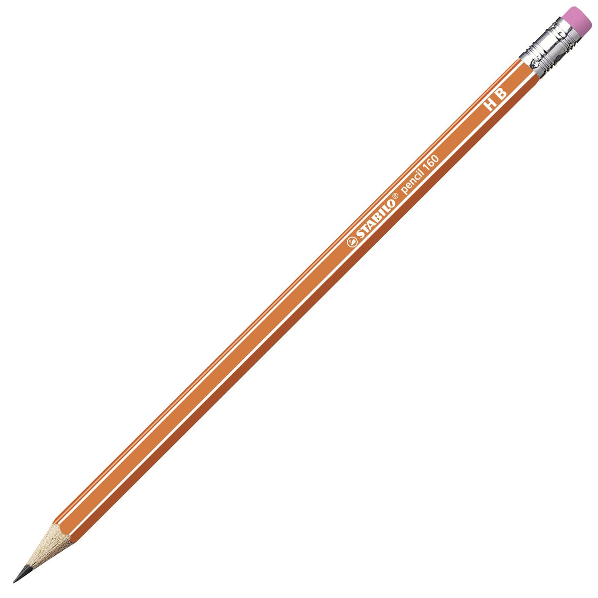 Matita in grafite - STABILO Pencil 160 con gommino - Arancione - Gradazione HB (25545188)