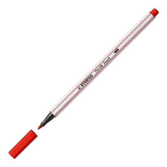 Pennarello Premium con punta a pennello - STABILO Pen 68 brush - Rosso Carminio (25576436)