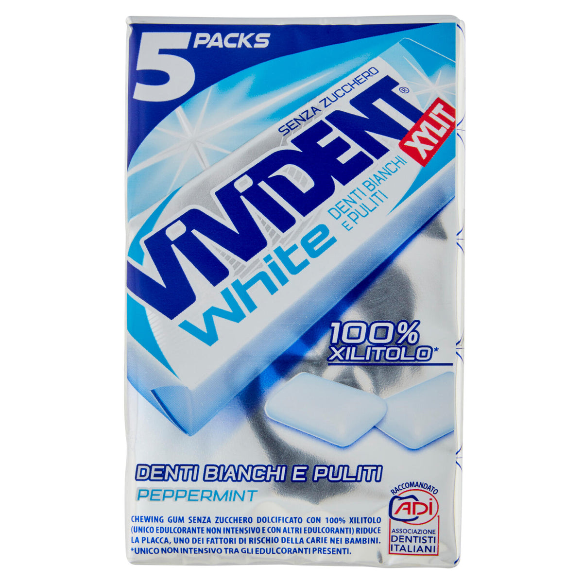Vivident Xylit White Peppermint 5 Packs 67,5 g (25613637)