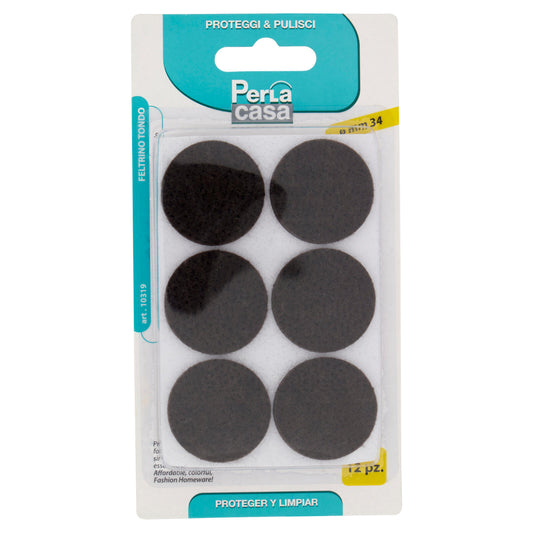 PerLa casa Proteggi & Pulisci Feltrino Tondo ø mm 34 12 pz (25578108)
