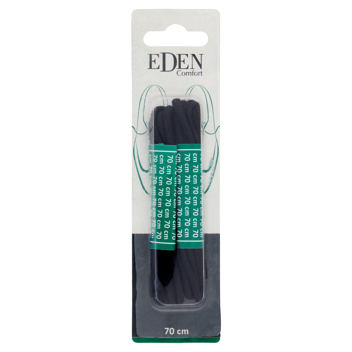 Eden Comfort Lacci tondi neri 70 cm 2 Paia (25525865)