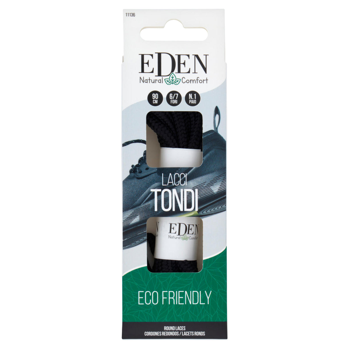 Eden Natural Comfort Lacci Tondi 90 cm 6/7 Fori 1 Paio (25525906)