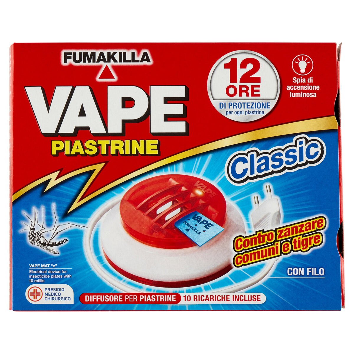 VAPE Elettroemanatore Piastrine Classic con Filo + 10 Ricariche (25613216)