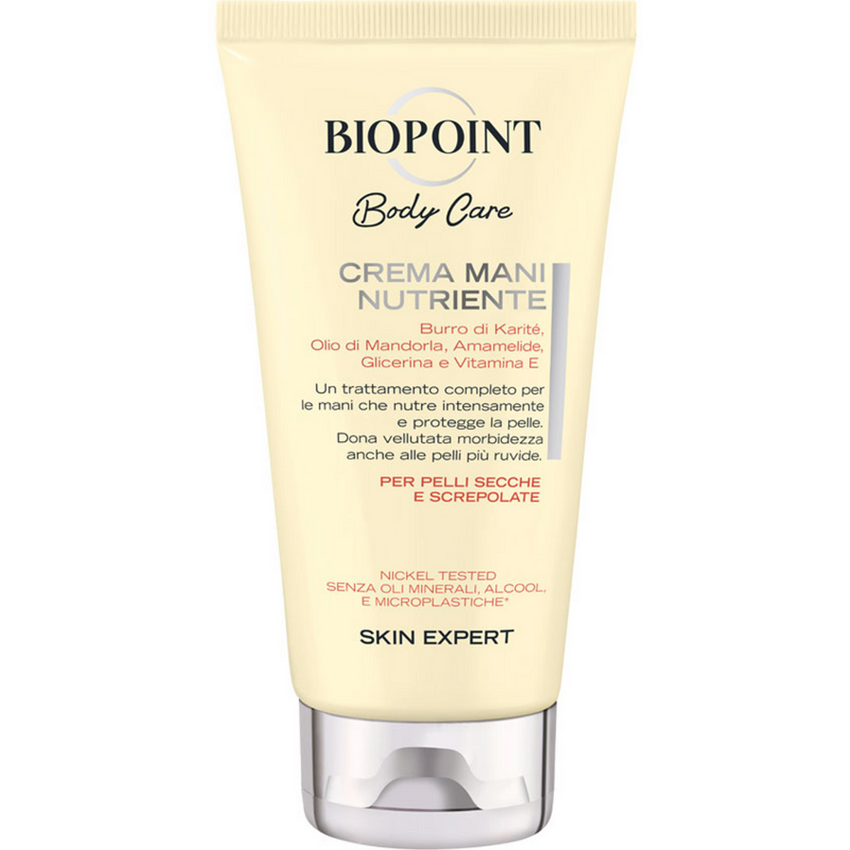 BIOPOINT - Crema Mani Nutriente per Pelli Secche e Screpolate - Burro di Karité, Olio di Mandorla, Amamelide, Glicerina e Vitamina E - 75 ml (25520335)