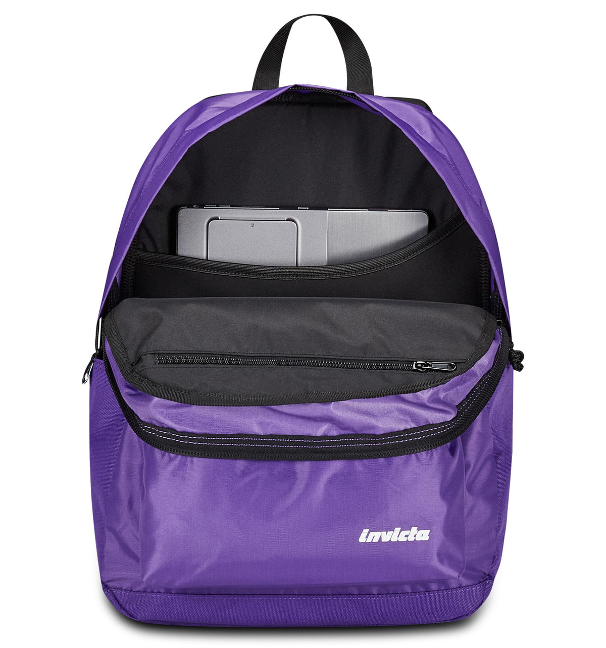 Invicta Zaino Scuola Carlson Plain, Viola, Zaino Mono Scomparto Con Tasca Porta PC o Tablet e Tasca Porta Borraccia, Zaino Superiori, Università e Viaggio, Ragazza Donna (25615156)