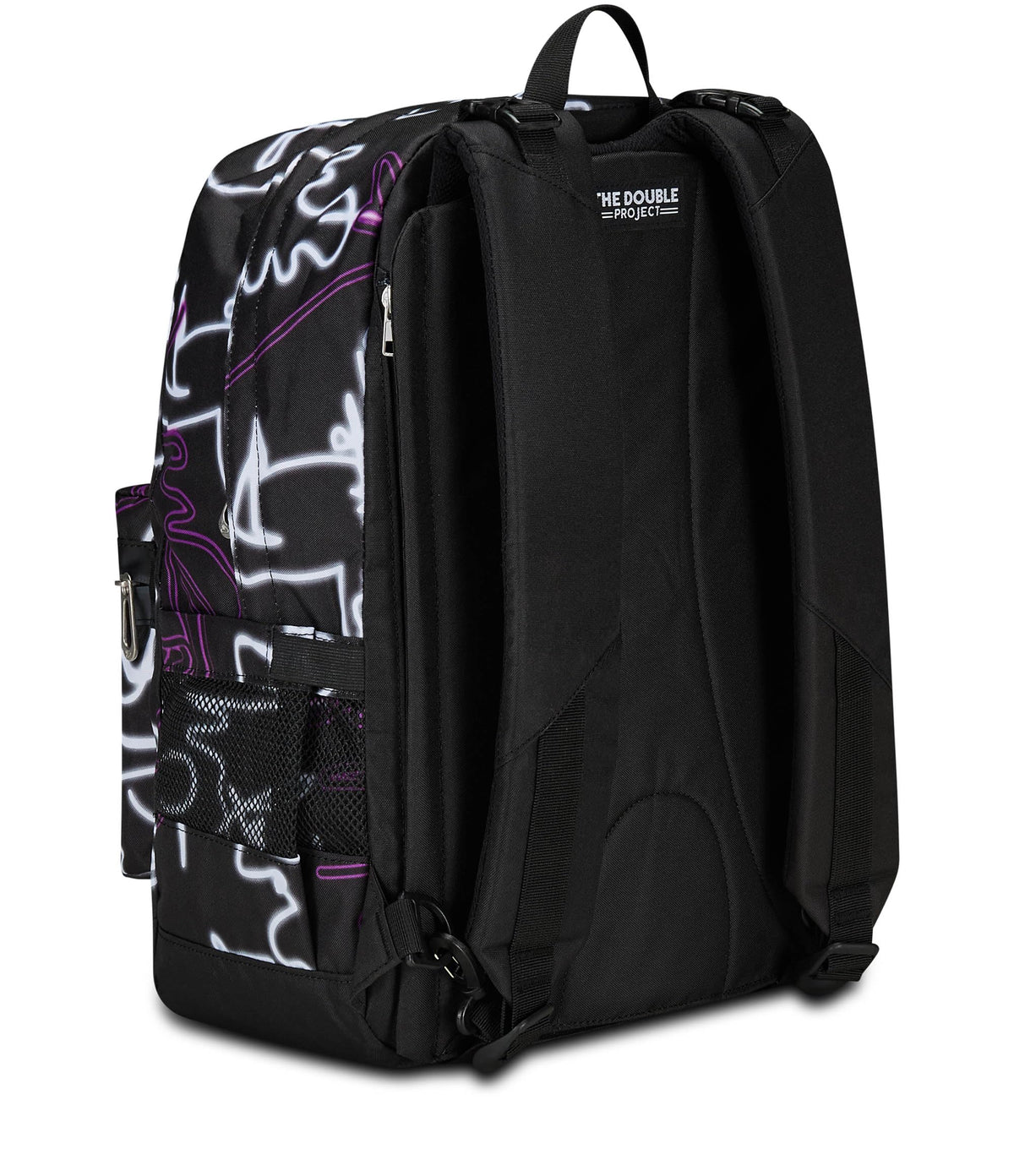 Seven Zaino Scuola Reversibile The Double, Nero Viola, Ledcontour, 2 in 1, Zaino Mono Scomparto Con Auricolari Earphones Wireless Led, Tasca Porta Borraccia e Markers, Zaino Medie e Superiori, Ragazza (25602335)